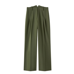 L.K. Bennett Petra Dark Green Pleated Trousers